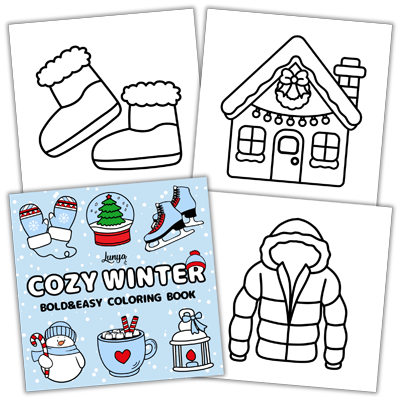Cozy Winter Bold and Easy Coloring Book by Lunya Coloring